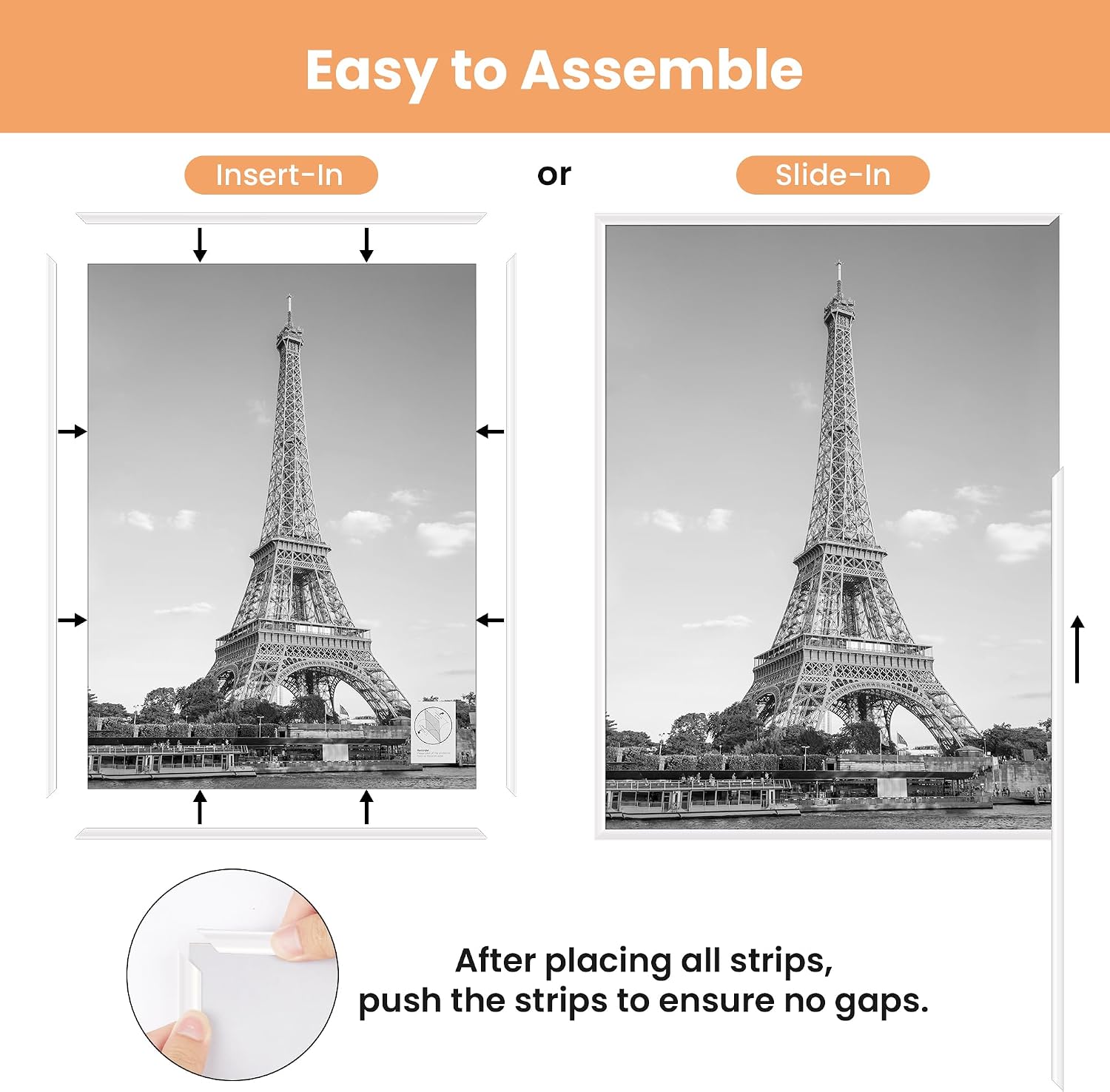 Detalle 1 de upsimples PFUP0171AMUS 12x18 Poster Frames, White, 3-Pack