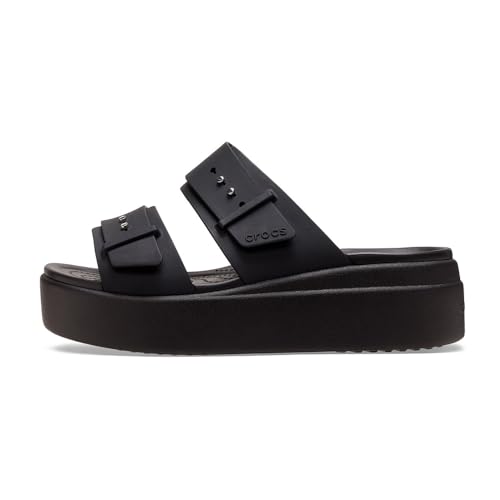 Detalle de Crocs Femme Brooklyn Buckle Low Wedge Sandales – Noir (41/42 EU)