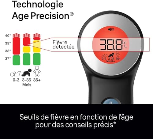 Detalle de Braun Sensian 7 Thermomètre frontal sans contact 3-en-1 – précision Age Precision et affichage couleur
