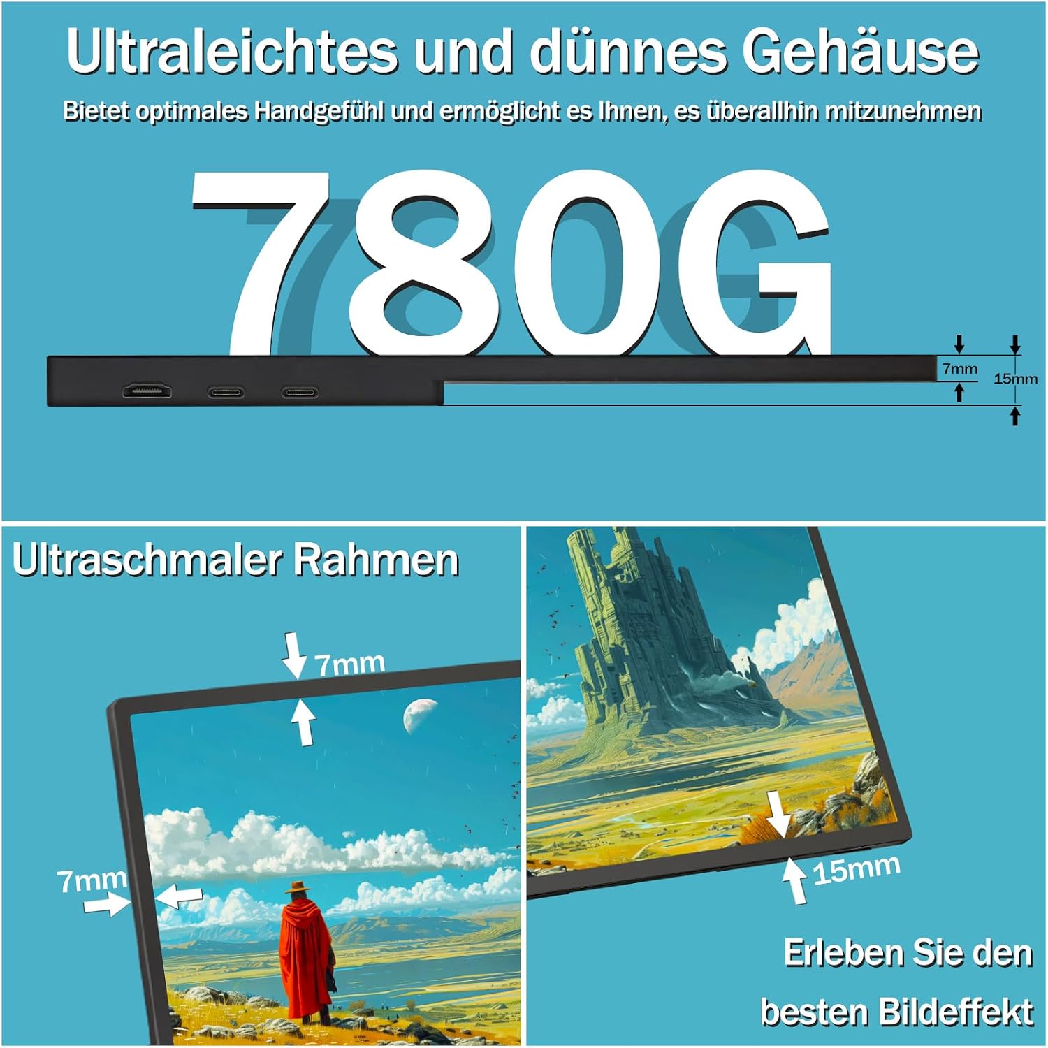 Detalle 2 de Kyyivwine 15,6 Zoll 2,5K Touchscreen Monitor für Laptop