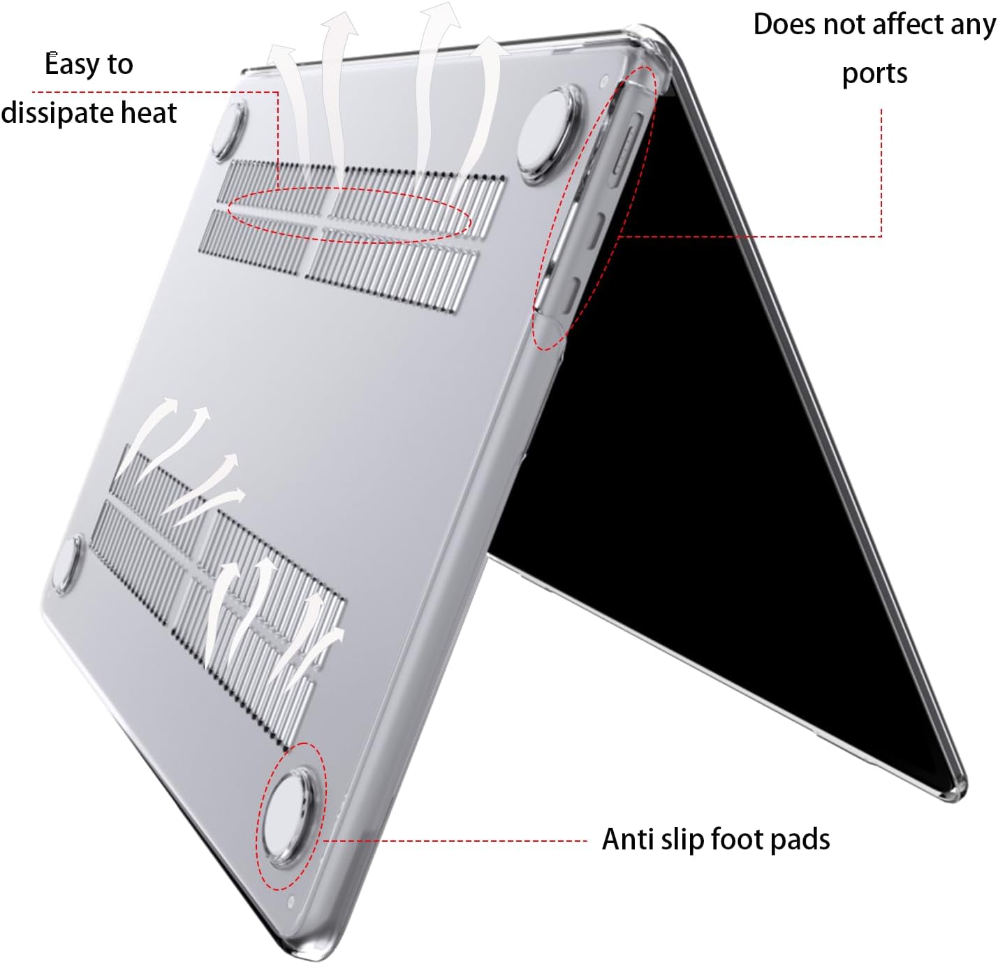 Detalle de eleger Hülle透明 für 13 Zoll MacBook Air mit Display 13,6 Zoll – kompatibel mit M2/M3/M4/M5 (A2681/A3113/A3240/A3449), Kristallklar