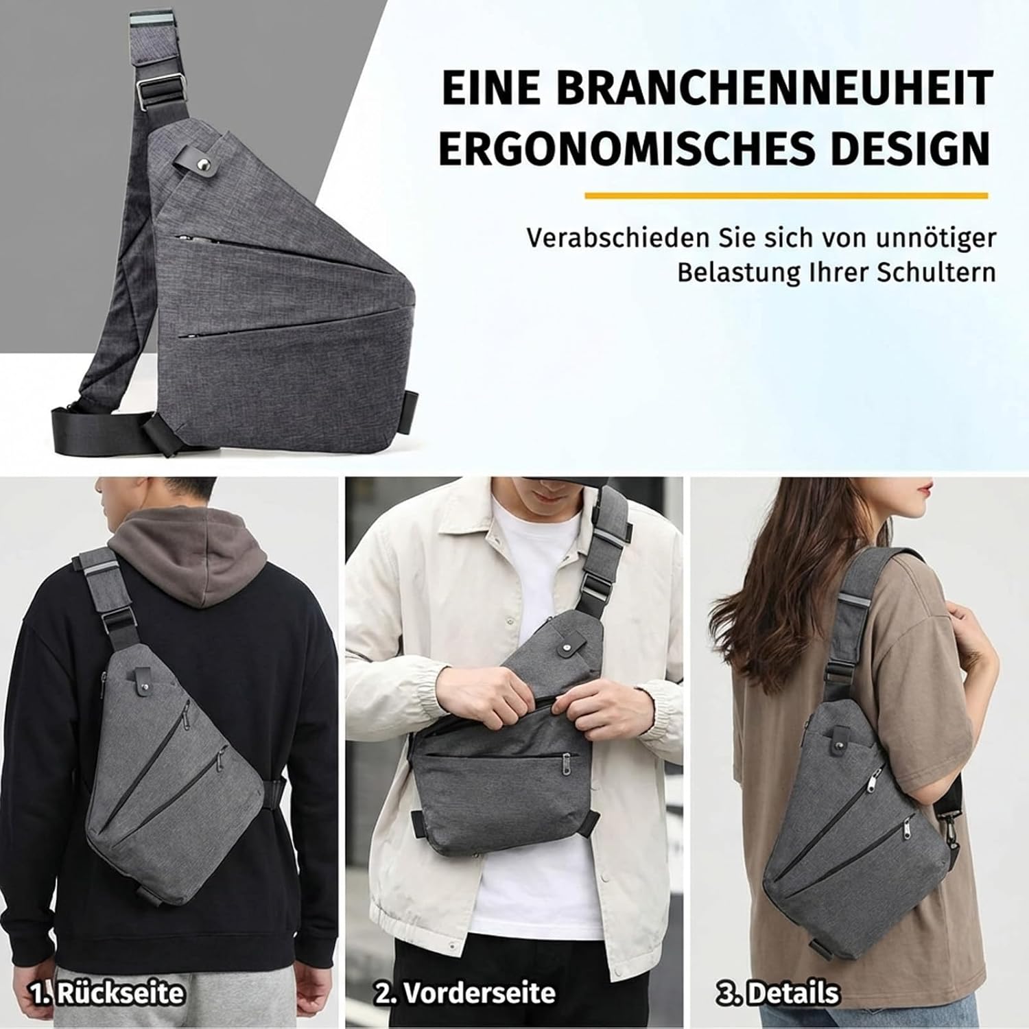 Thumbnail 6 de Reiteag Gipfelfreund Anti-Diebstahl-Tasche – sichere Umhängetasche mit Diebstahlschutz für Reisen