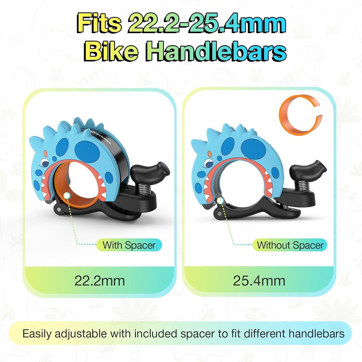 Thumbnail 4 de toptrek Kids Bike Bell (95dB) – Loud, Waterproof Dinosaur Bell for 22.2–25.4mm Handlebars