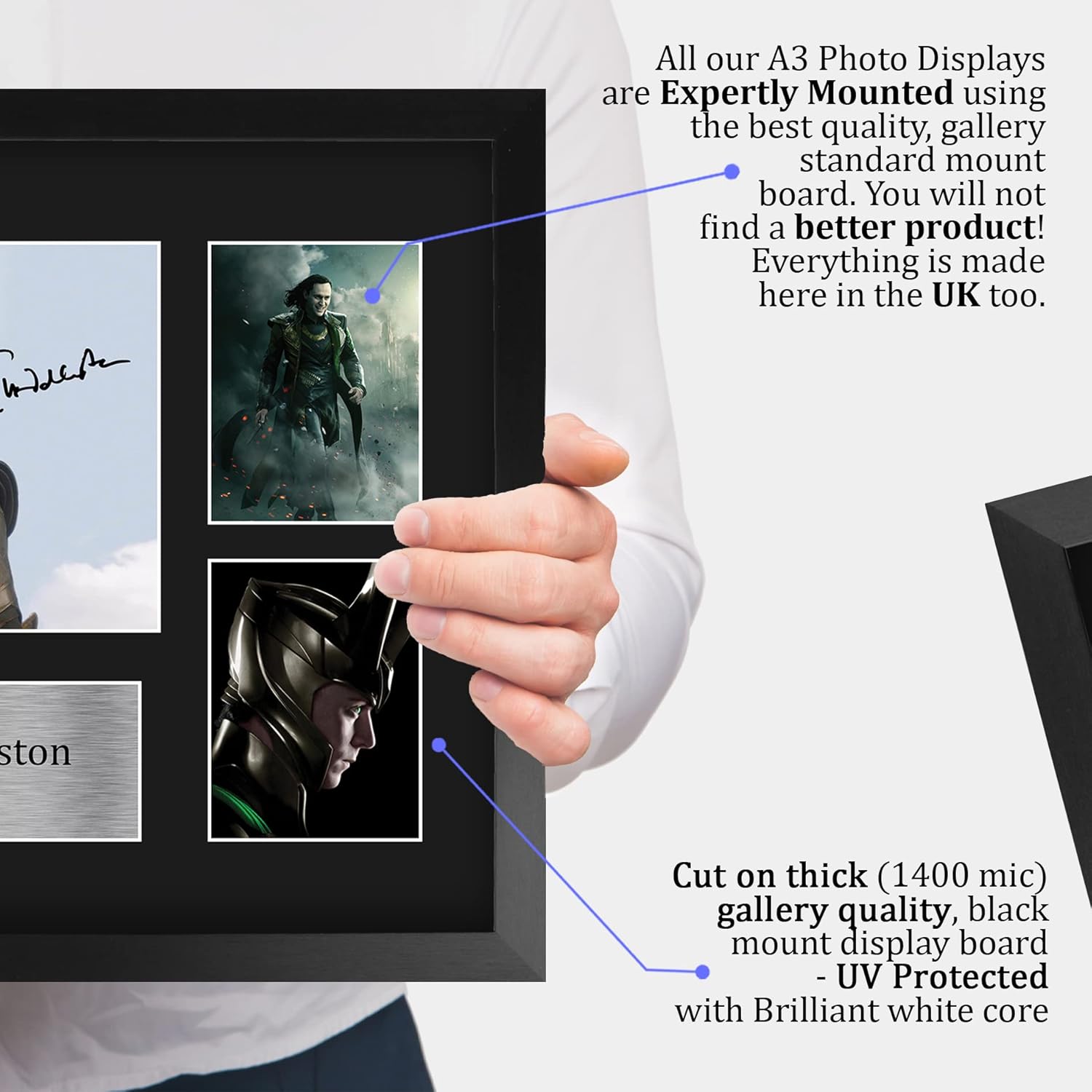 Thumbnail 3 de HWC Trading FR A3 Tom Hiddleston Loki Avengers Printed Signed Autograph Picture Display (A3 Framed)