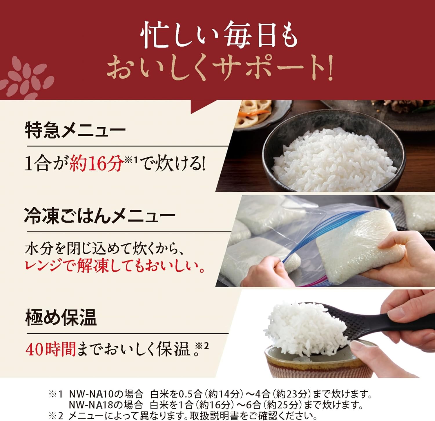 Detalle de 象印マホービン NW-NA10-BZ 炊飯器 5.5合 圧力IH 炎舞炊き スレートブラック