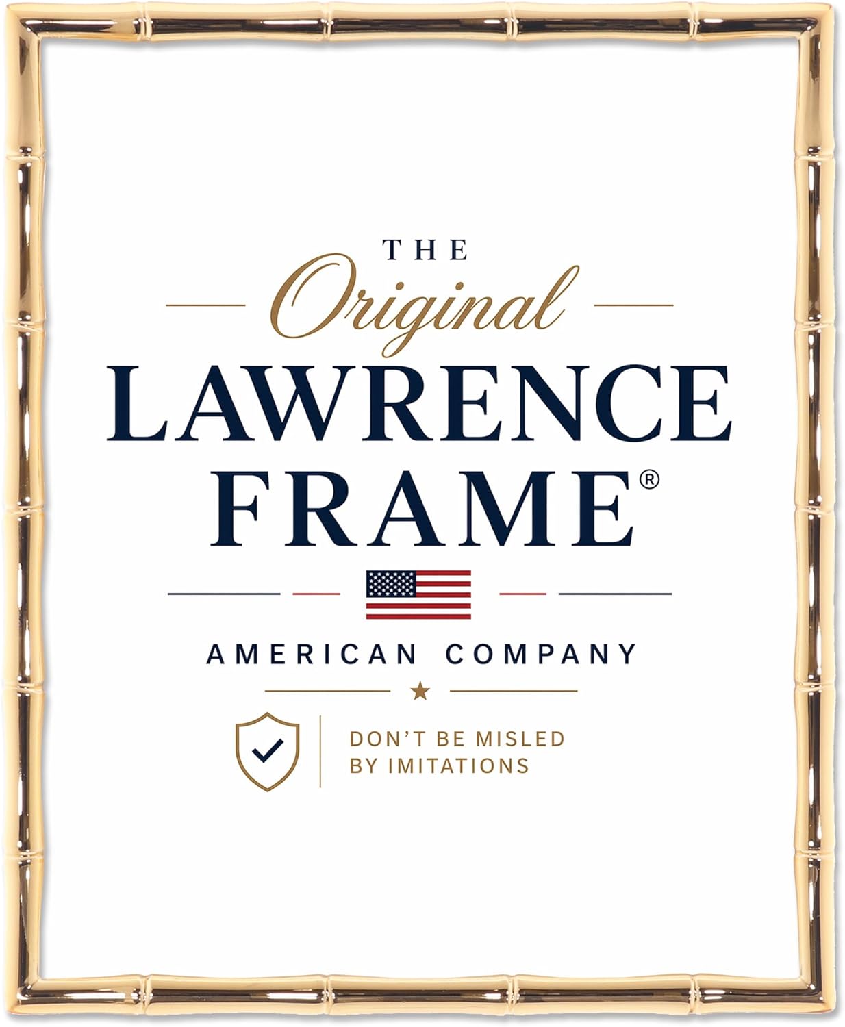 Detalle 2 de Lawrence Frames Bamboo Design Metal Frame, 8x10 with 5x7 Mat (Gold)