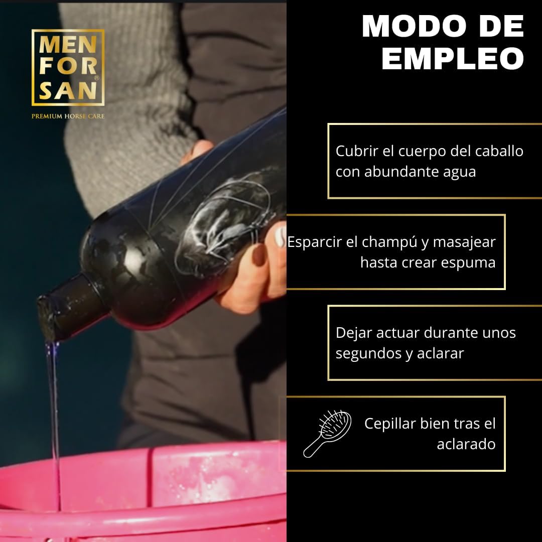 Thumbnail 4 de MENFORSAN Shampoo insetto-repellente per cavalli BIO 1L con margosa, geraniolo e lavandina