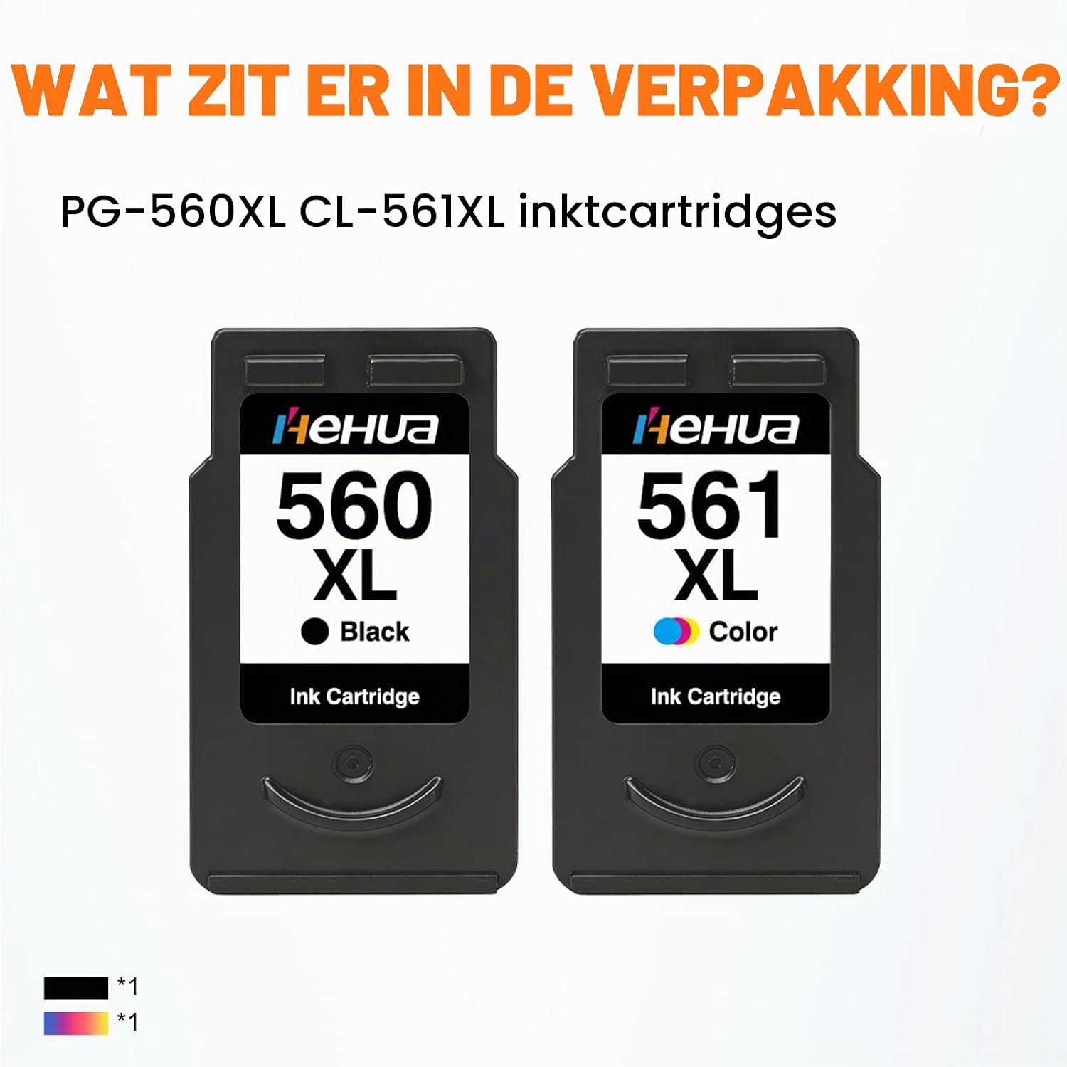 Detalle 2 de hehua 560 cartouches compatibele XL-inktcartridges PG-560XL en CL-561XL