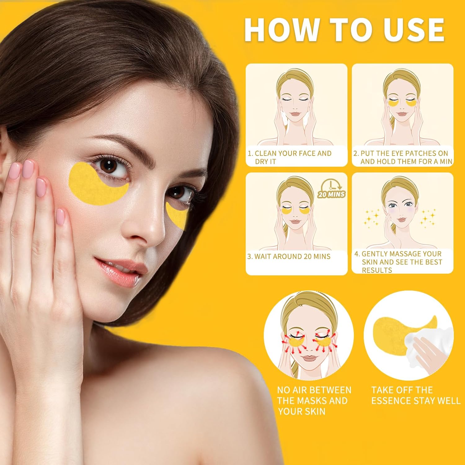 Detalle 1 de Qyiywim 24K gold under eye patches 70 count