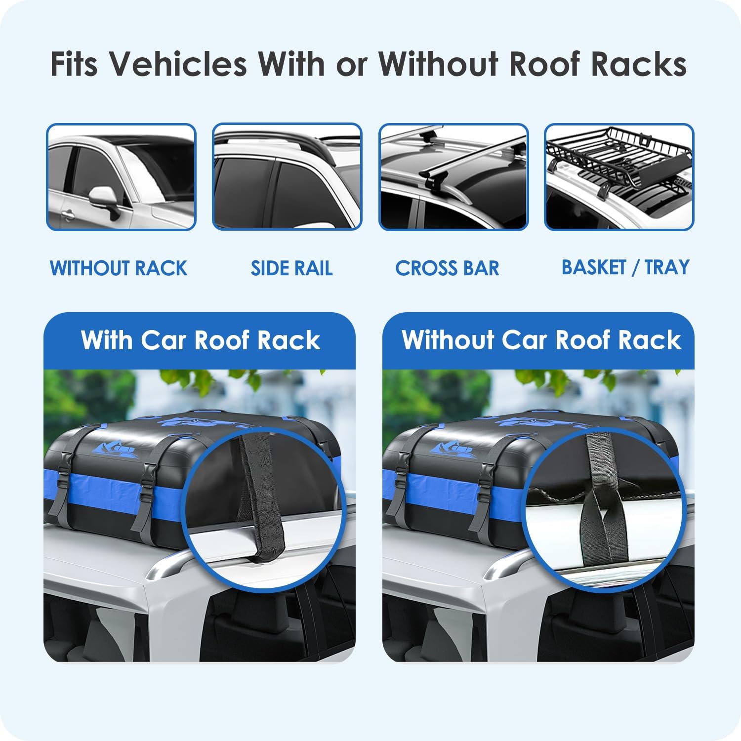 Detalle 2 de BATSUVCER Rooftop Cargo Carrier Bag, 20 Cubic Feet