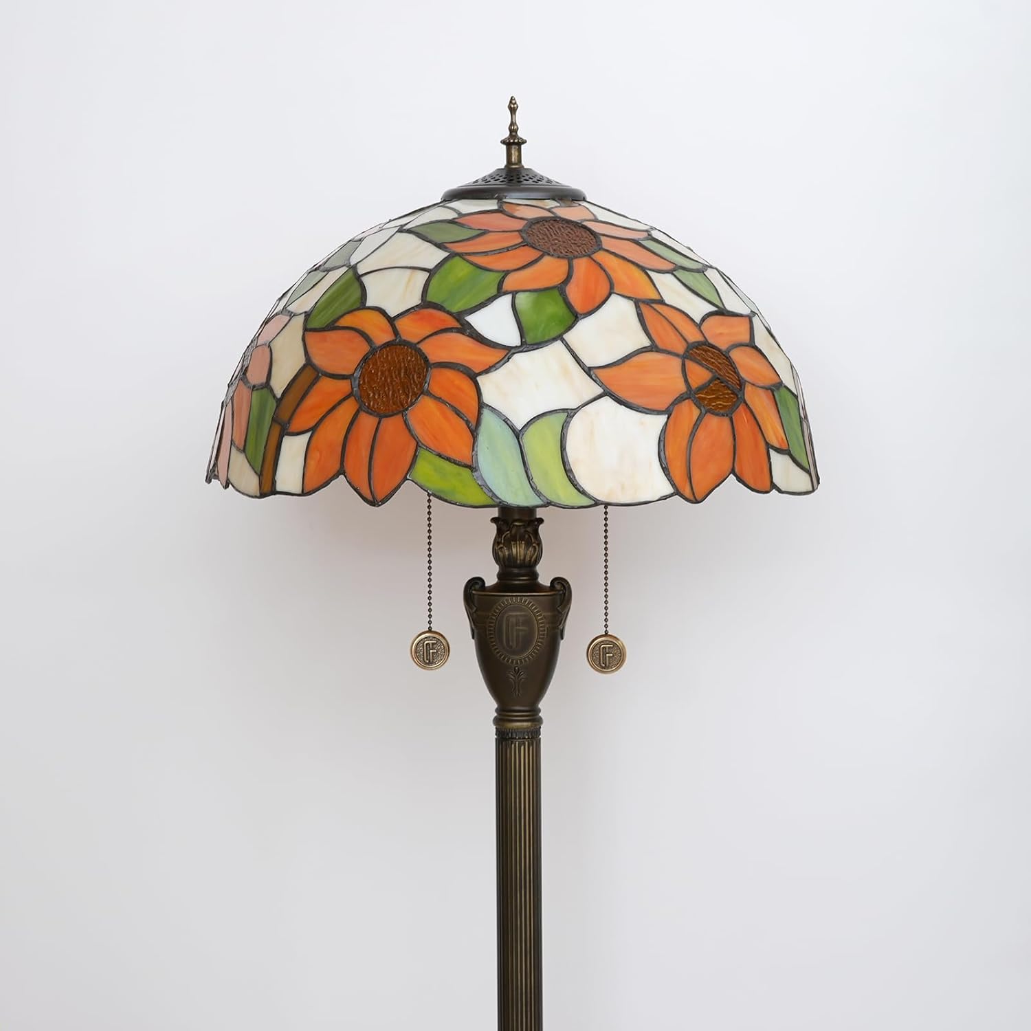 Thumbnail 6 de Blivuself Tiffany Sunflower Yellow Stained Glass Floor Lamp
