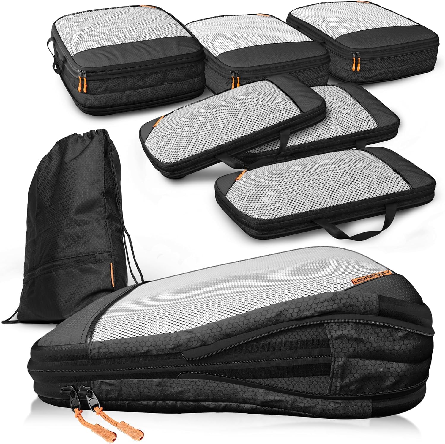 LOONARA Woreczki Kompresyjne 10 sztuk – cubes et sacs de rangement 420D PU pour valises et sacs à dos