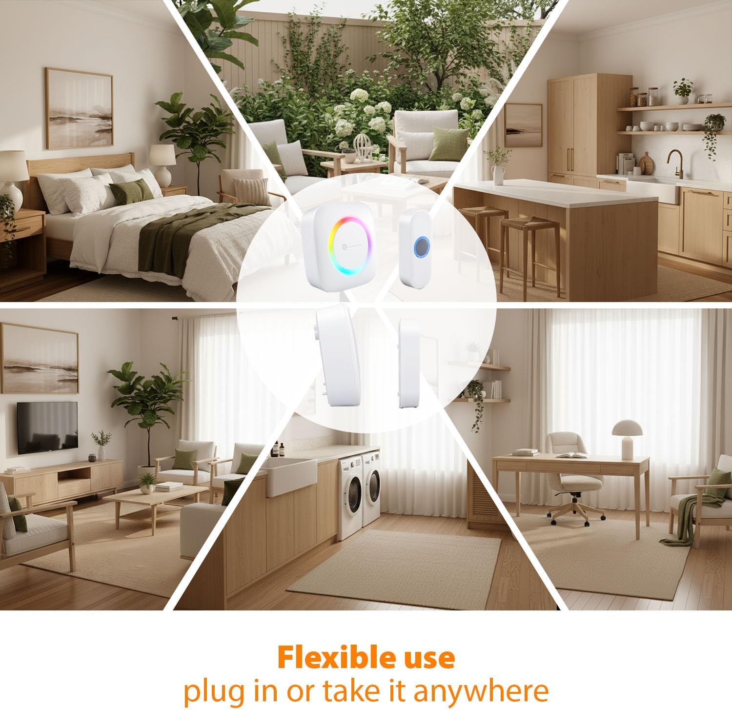 Thumbnail 1 de Smartwares PD-4922 Wireless Doorbell Set: Portable Chime, 300 m Range and 36 Melodies