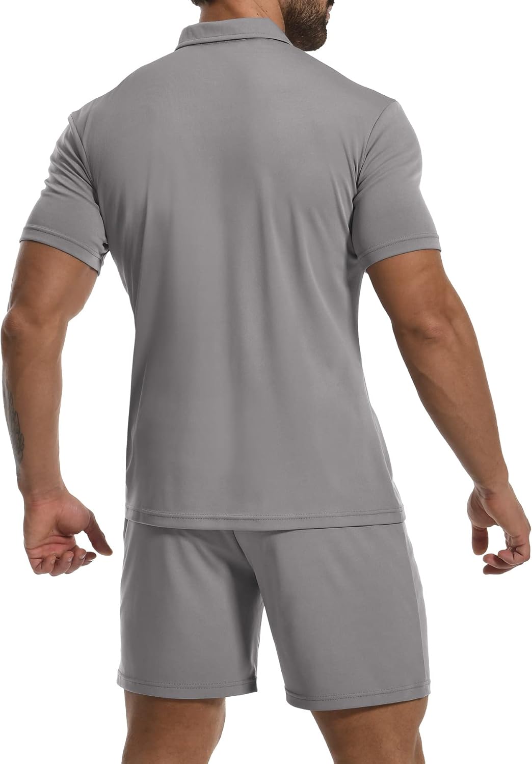 Thumbnail 3 de KUYIGO Herren-Set aus Poloshirt & Shorts (2-teilig) für Sommer, mit Reißverschluss und Kordelzug