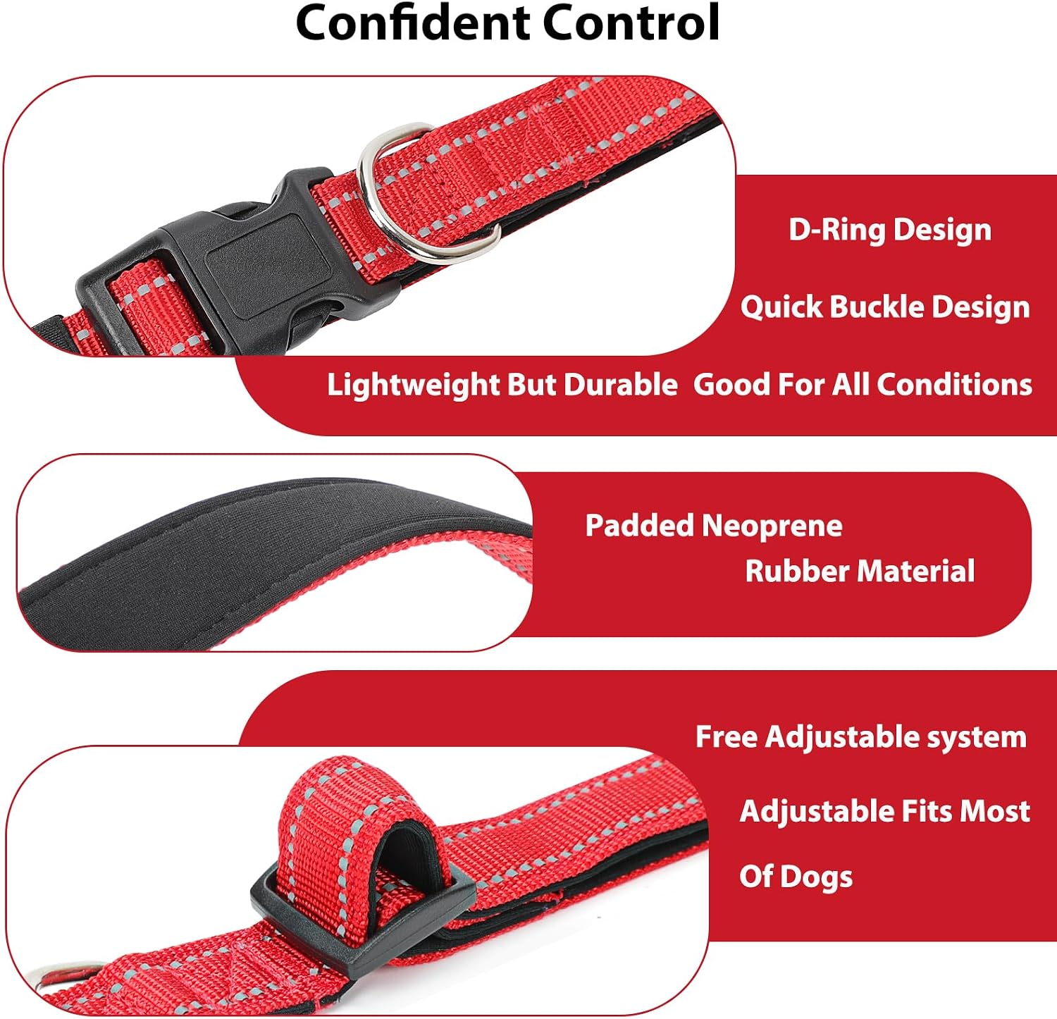 Thumbnail 3 de PenSeepet Reflective Dog Collar, Medium
