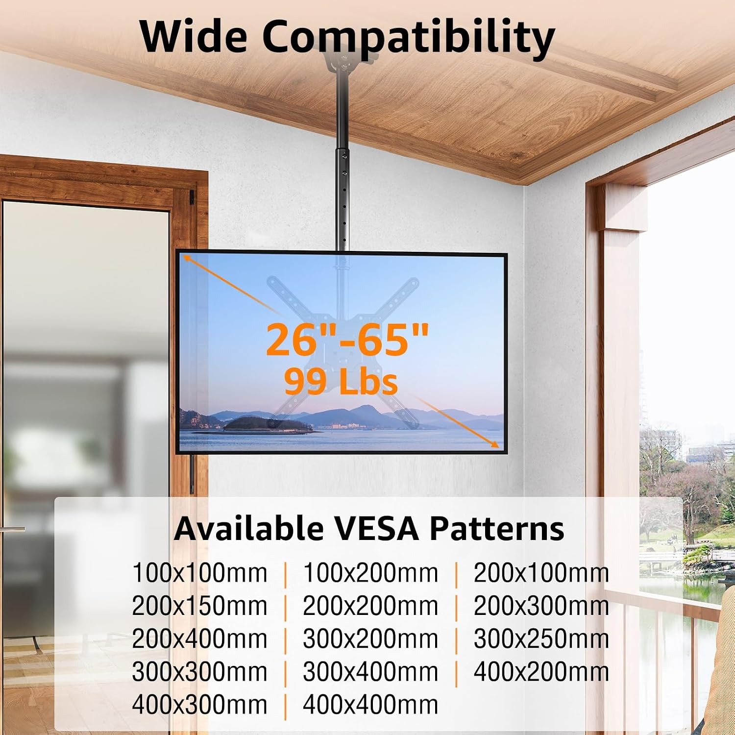 Detalle de ELIVED Ceiling TV Mount for 26-65 Inch TVs