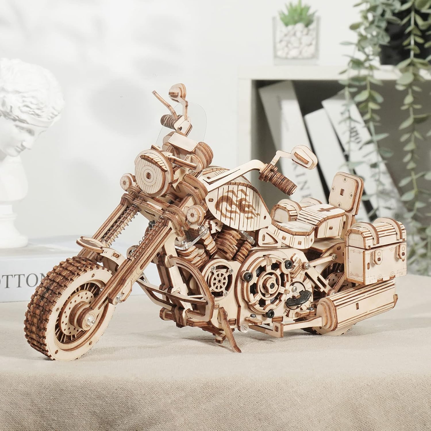 Thumbnail 6 de ROBOTIME LK504 : Maquette 3D Motocyclette en bois, puzzle mécanique (420 pièces)
