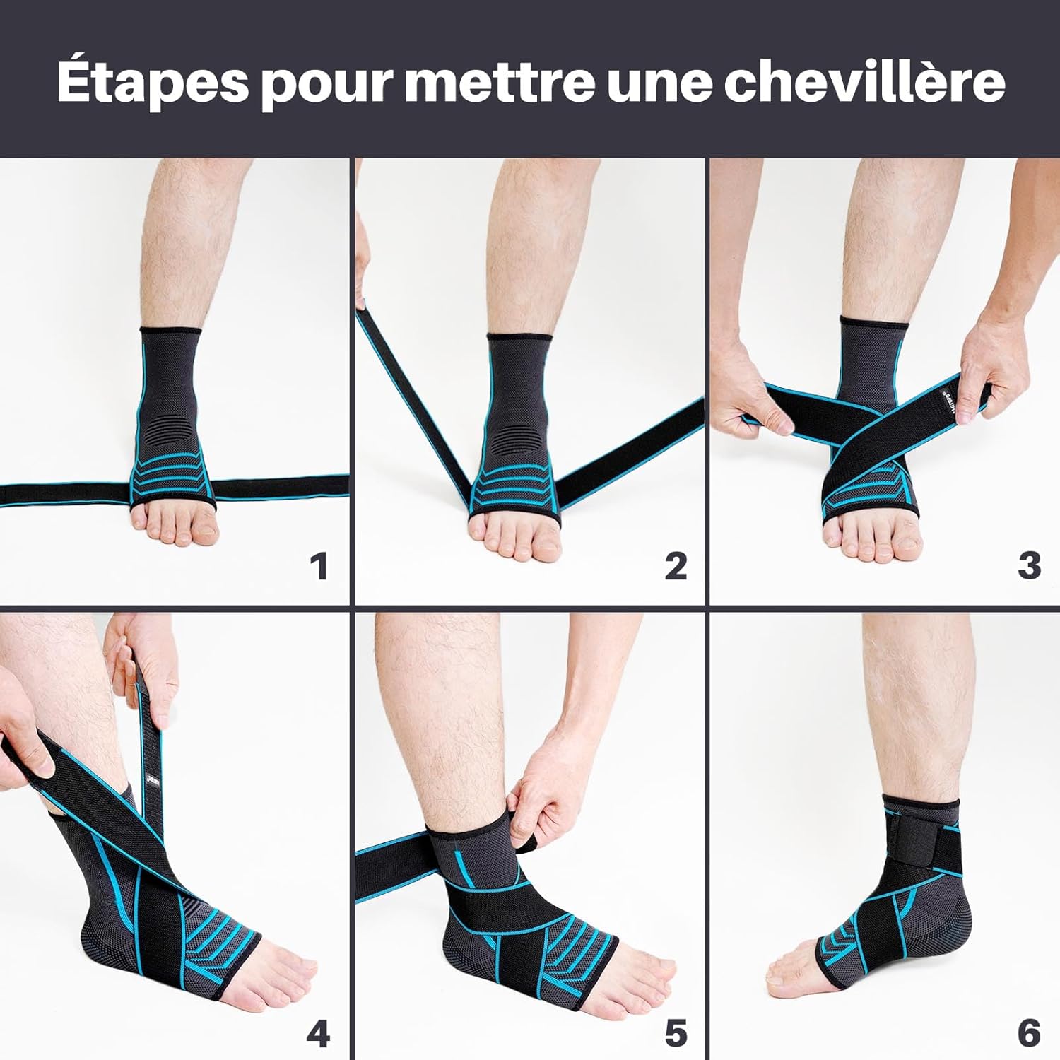 Thumbnail 4 de PUTUO Chevillère Entorse Attelle de Cheville: Chaussettes de Maintien Sport Chevillère Réglable pour Tendinite et Protection du Tendon d’Achille