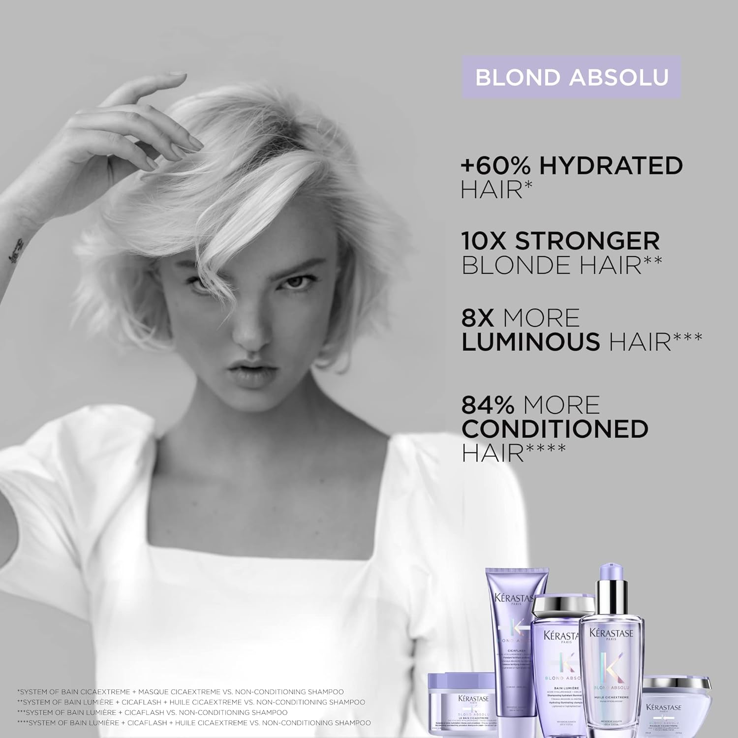 Thumbnail 4 de Kérastase Blond Absolu Intense Conditioning Hair Mask (Masque Cicaextreme) 200ml for sensitised blonde hair