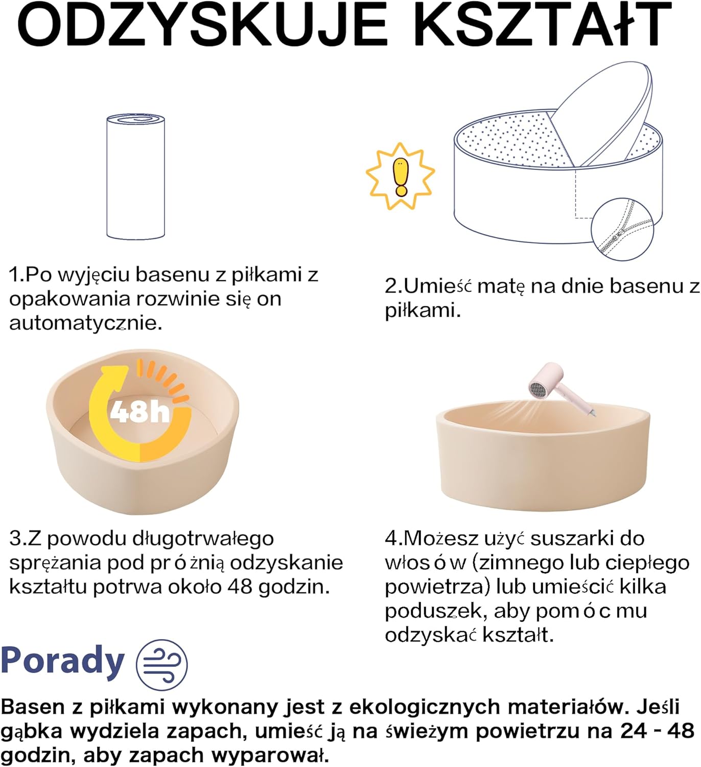 Thumbnail 3 de Bällebad Baby aus Schaumstoff 80 × 30 cm – Kinder-Bällerbad rund ab 1 Jahr, grün (ohne Bälle)