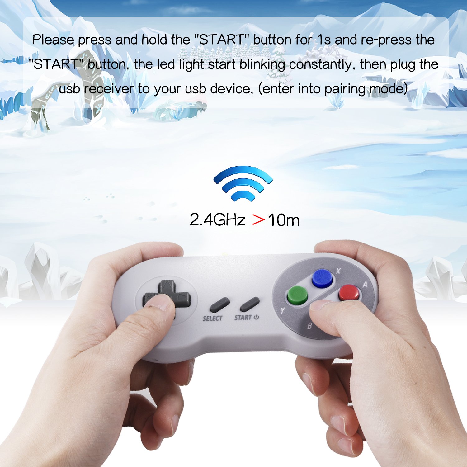 Detalle de miadore 2,4 GHz Wireless Controller für SNES