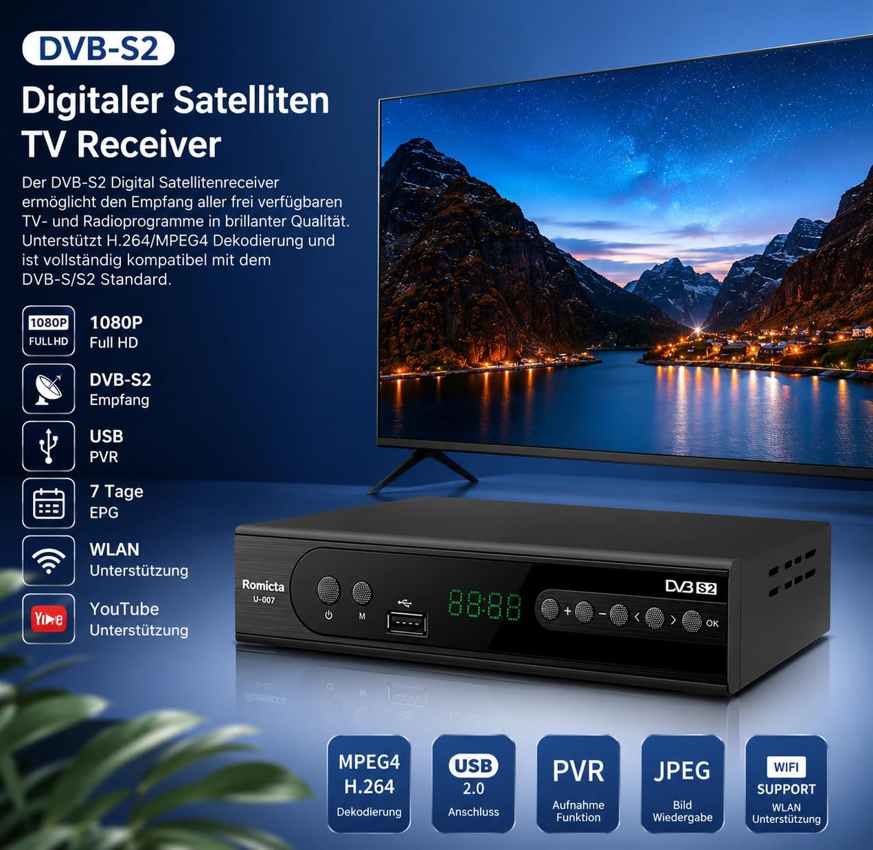 Detalle 2 de Romicta HD Receiver 84 Kanäle