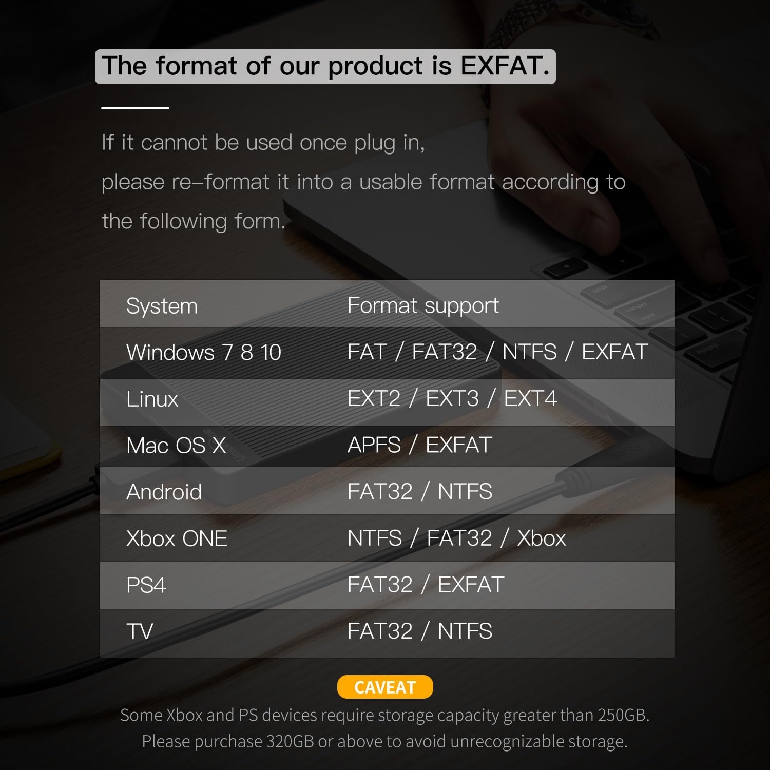 Thumbnail 5 de UnionSine 1TB Ultra Slim Portable External Hard Drive
