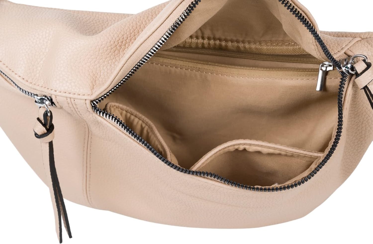 Detalle de styleBREAKER Borsa a tracolla da donna a mezzaluna – set da 3 pezzi, tracolla con motivo e portachiavi