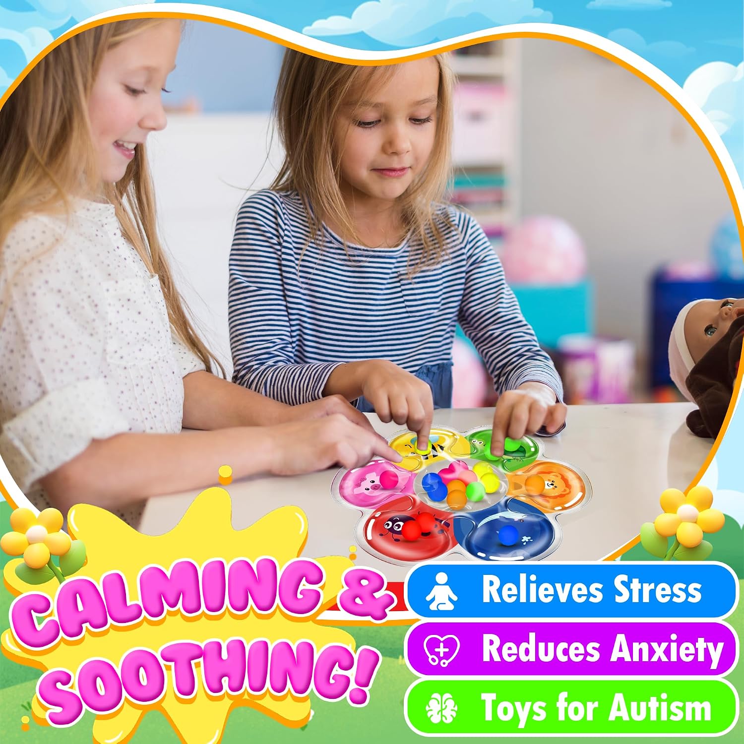 Detalle de MORECOLL Color Sorting Sensory Toy for Toddlers & Kids – Calming, Fine Motor & Colour Matching