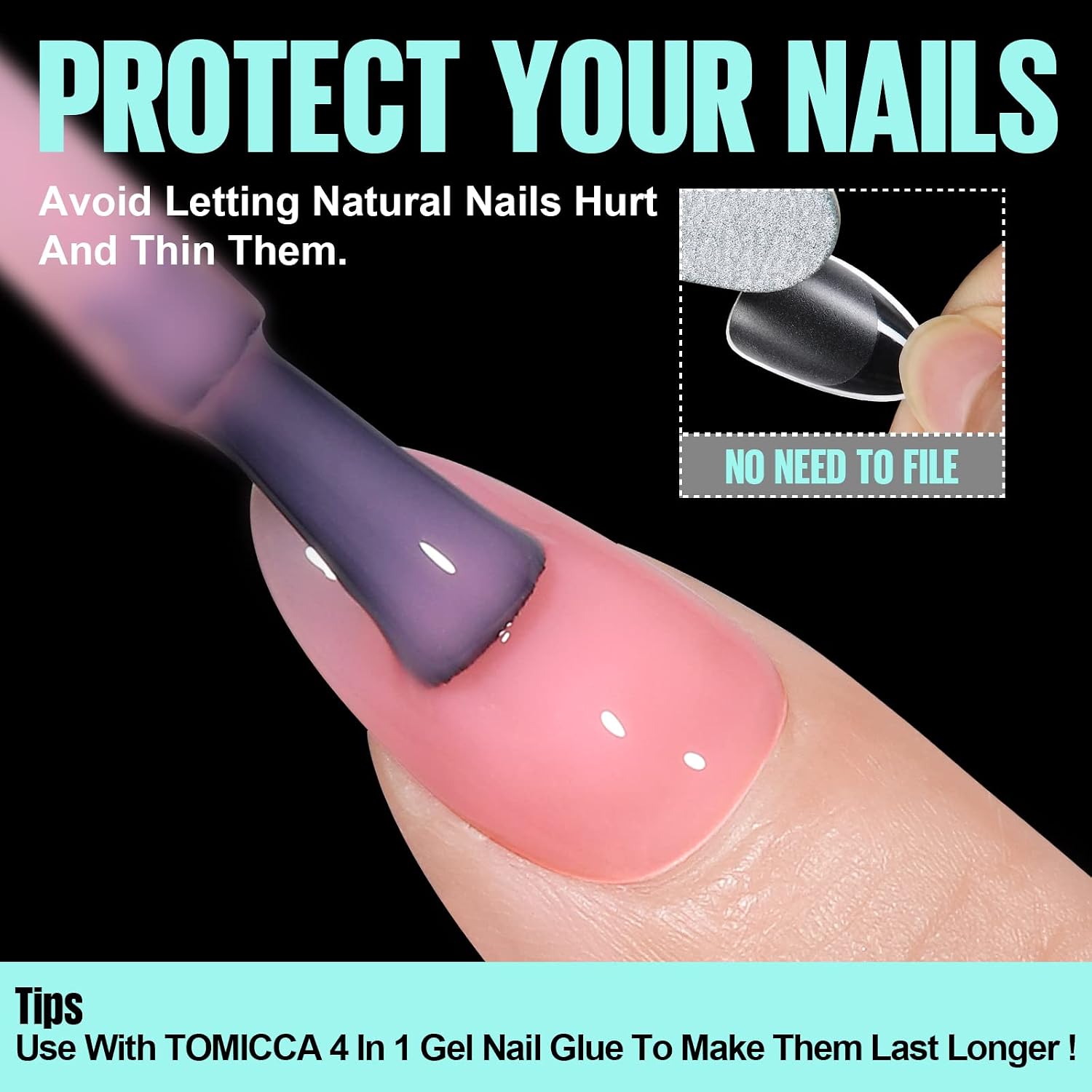Thumbnail 4 de TOMICCA Amande Court – capsules de gel pour pose américaine (240 pièces, 10 tailles)