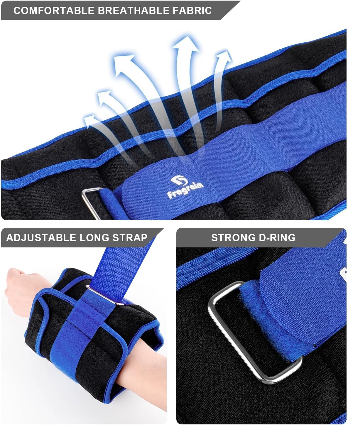 Detalle 2 de Adjustable Ankle Weights 1-5 lbs Pair