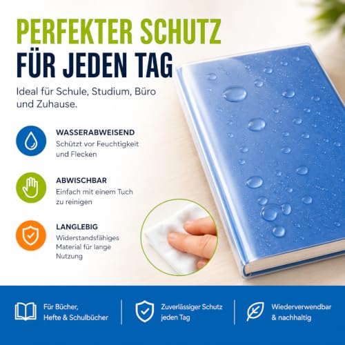Detalle de Organizabel 15 fundas DIN A4 transparentes para libros y cuadernos