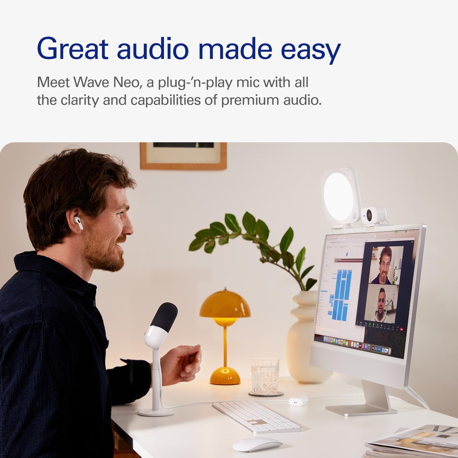 Detalle 2 de Elgato Wave Neo USB Condenser Microphone with Tap-to-Mute and Headphone Monitoring