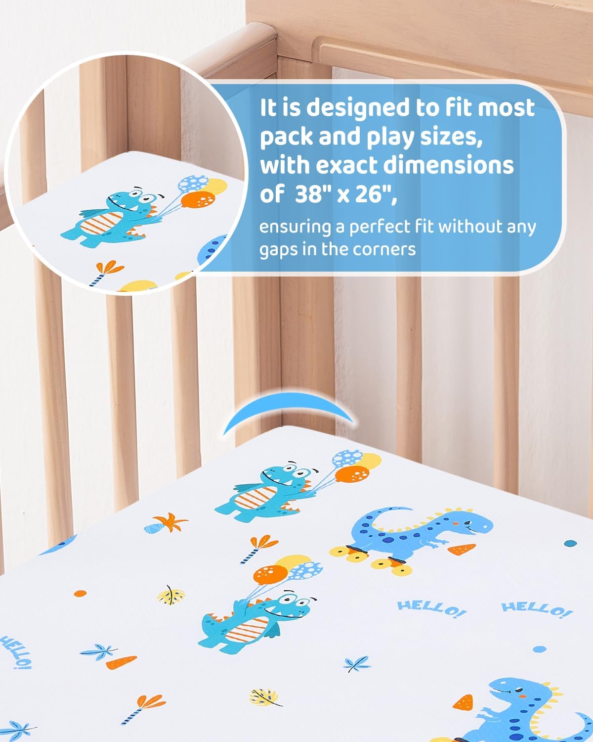 Thumbnail 6 de lasoftan 38" x 26" Pack and Play Mattress with Washable Waterproof Cover