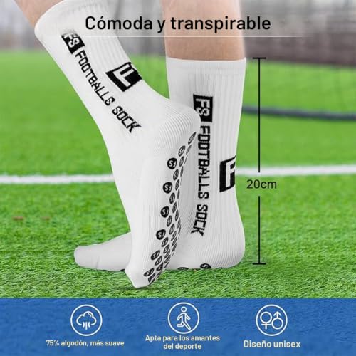 Thumbnail 6 de AVABEST calcetines deportivos antideslizantes, 2 pares, blancos, talla 39-46