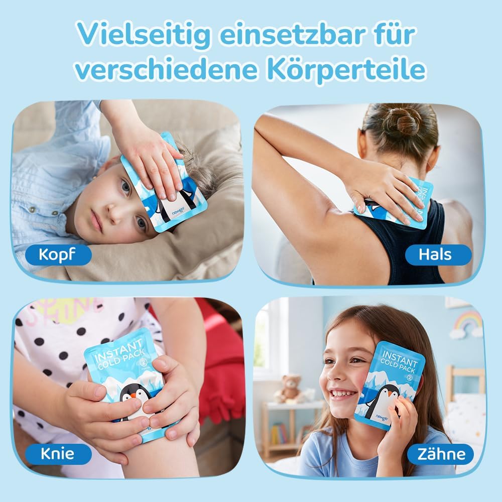 Detalle de NEWGO Einweg Sofort-Kälte-Kompresse mit Elastischem Band (12 Stück) – 10 × 15 cm