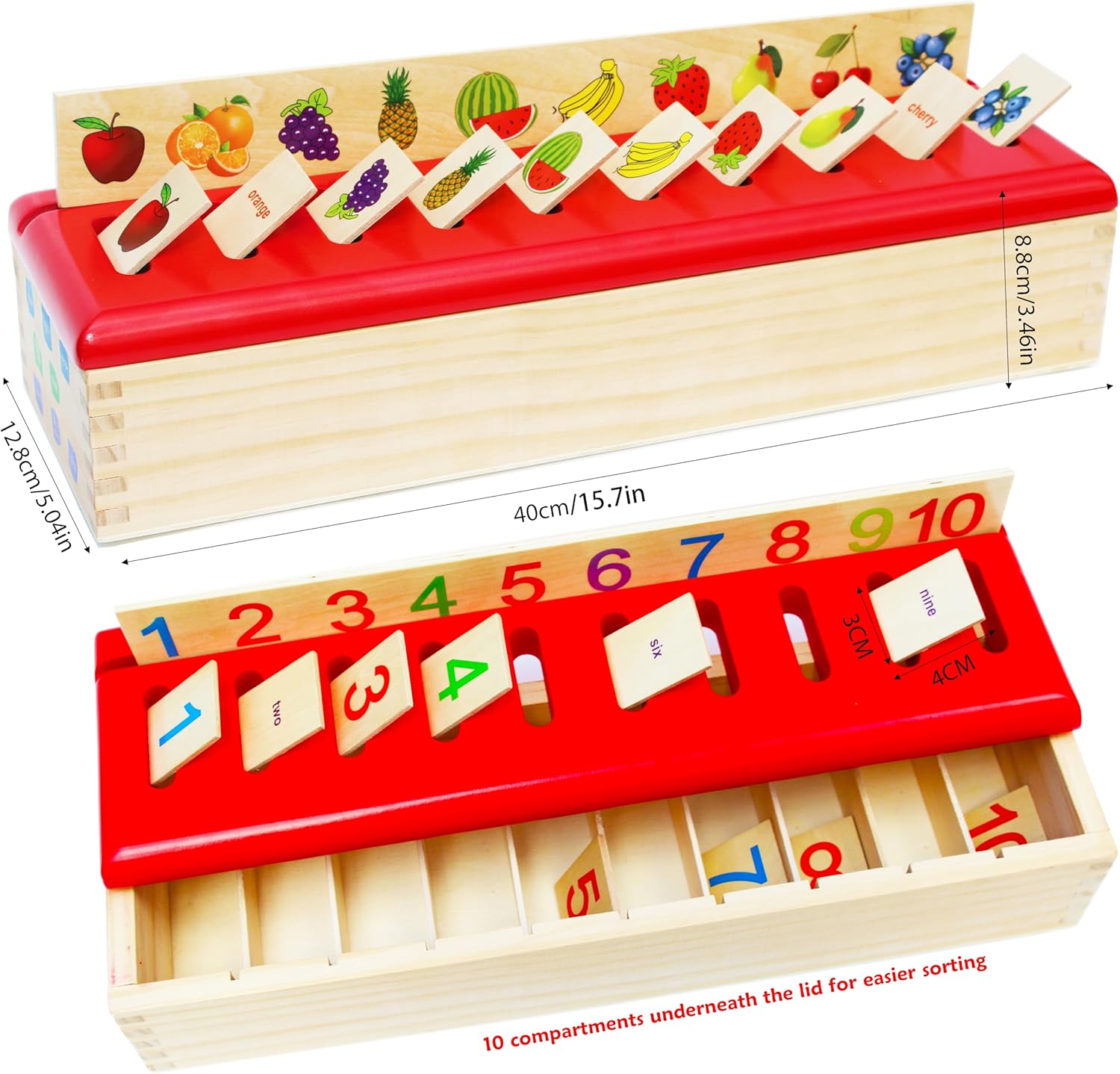 Thumbnail 4 de Toys of Wood Oxford TOWO wooden sorting box for toddlers (Montessori picture-matching)