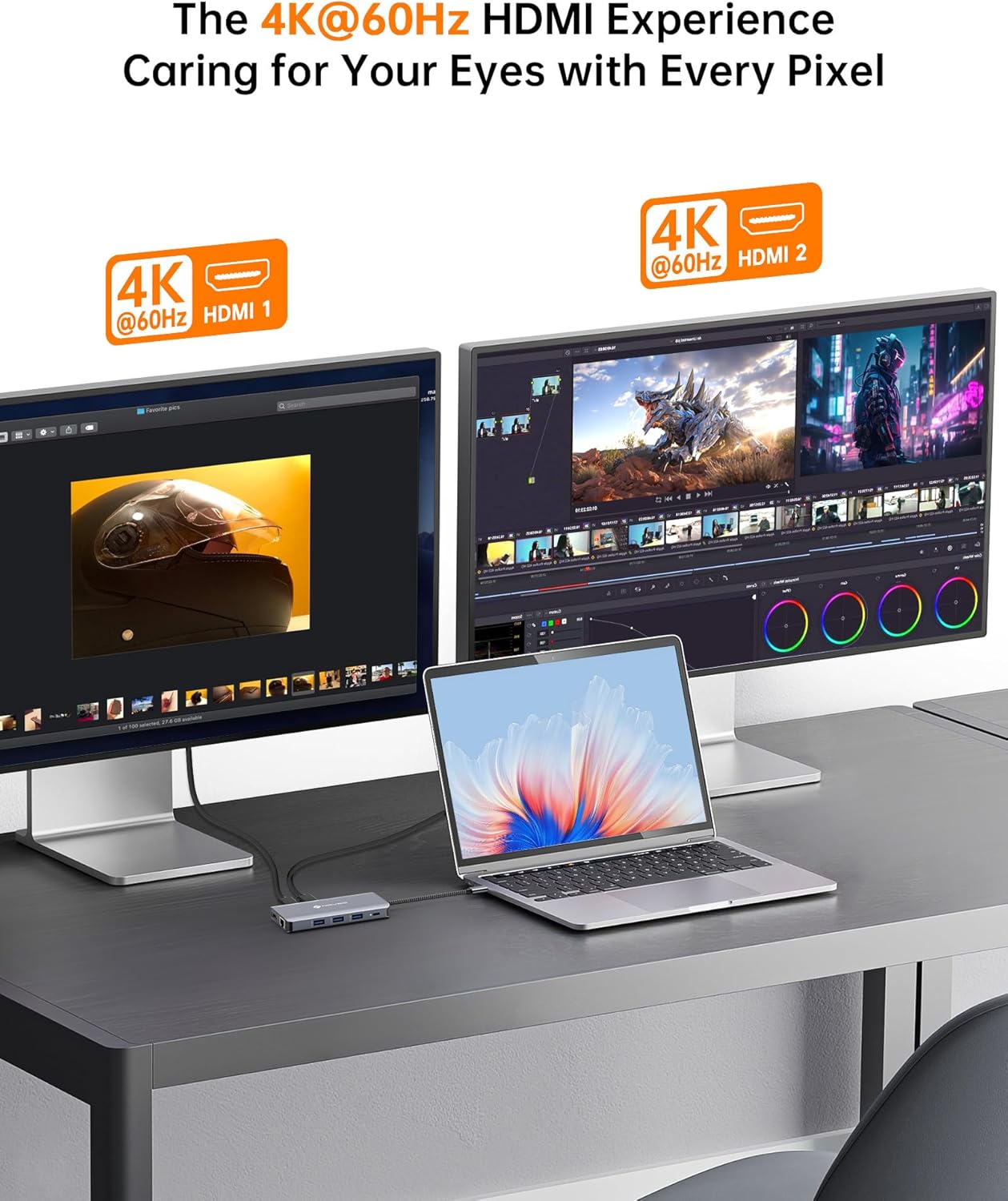 Thumbnail 4 de NOVOO RM11 Pro USB-C docking station (11-in-1) for triple display, 100W PD and RJ45 Ethernet