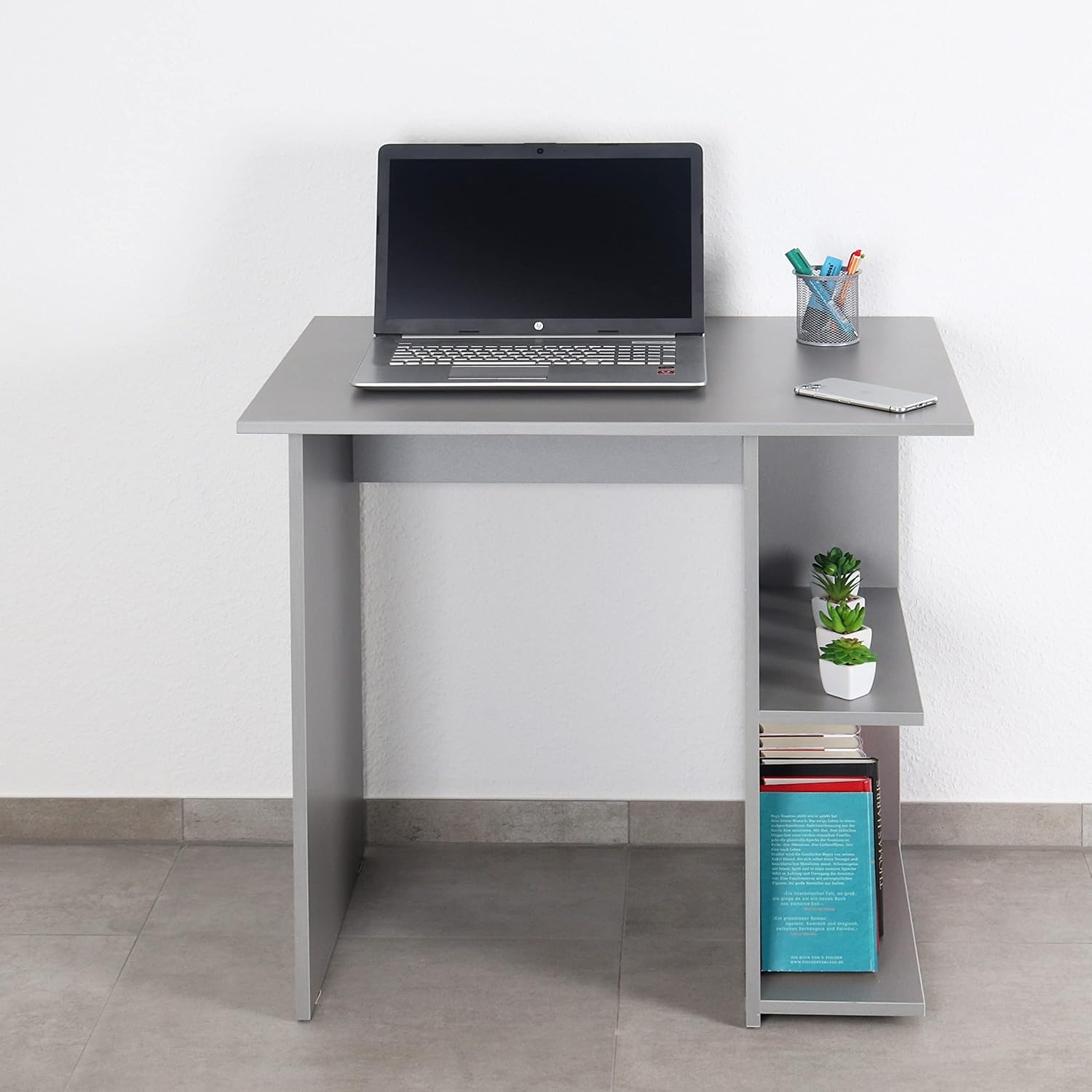 Detalle de RICOO Bureau avec Rangement WM089-PL 82 × 76 × 60 cm – Petit Gris