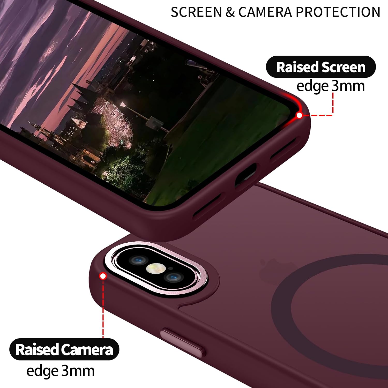 Detalle 2 de YUANDMI Cover Magnetica per iPhone XS: Custodia Opaca e Ultra-Sottile con MagSafe