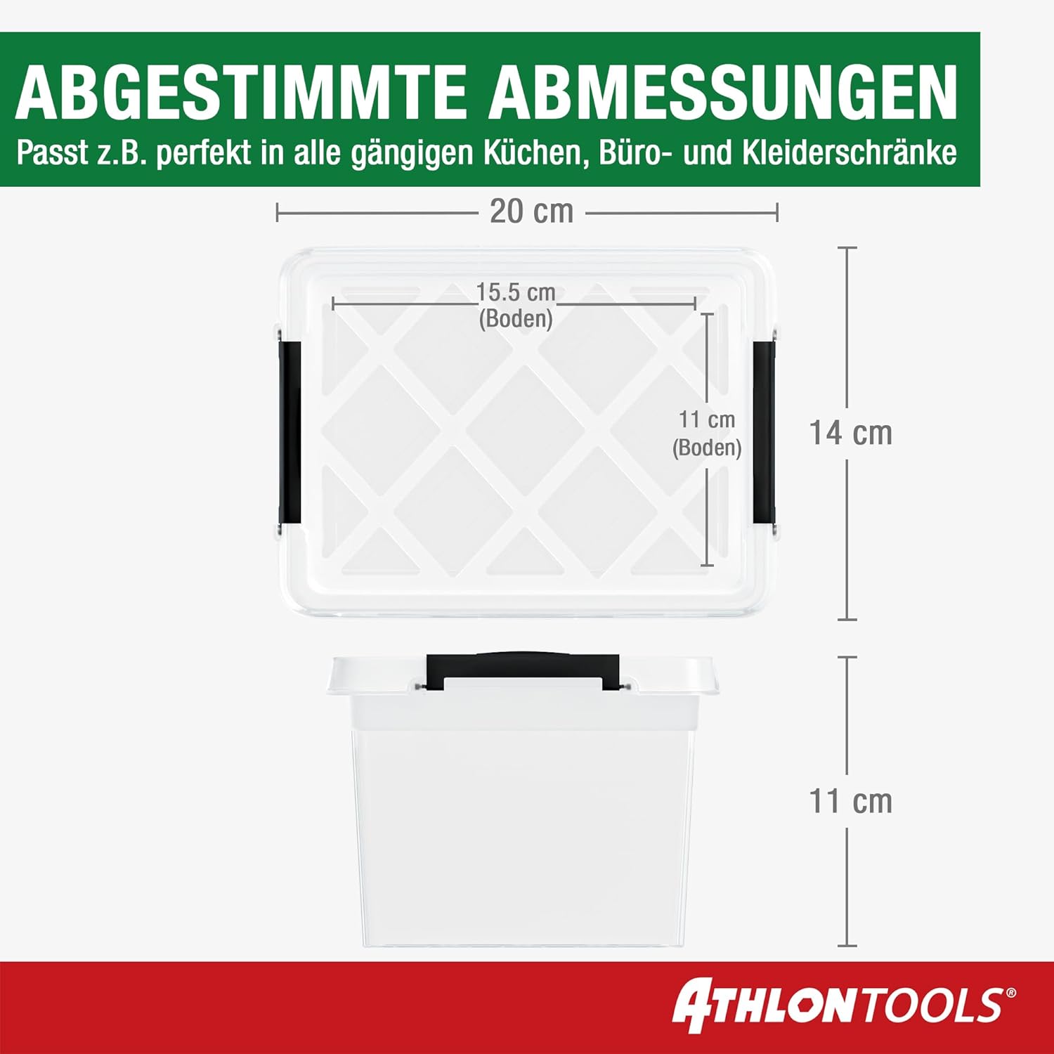 Thumbnail 1 de ATHLON TOOLS 10er Set kleine 2-l Aufbewahrungsboxen mit Deckel, stapelbar & lebensmittelecht (BPA-frei)