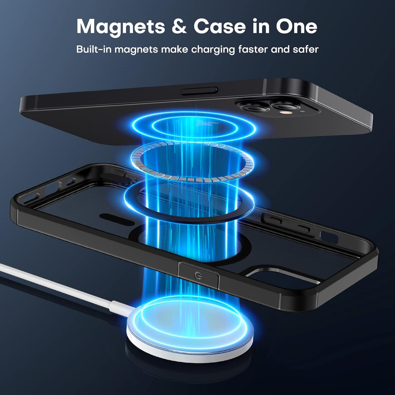Thumbnail 3 de TAURI Magnetic Case for iPhone 12/12 Pro with Screen Protector – Military-Grade, Not Yellowing, Slim & Shockproof