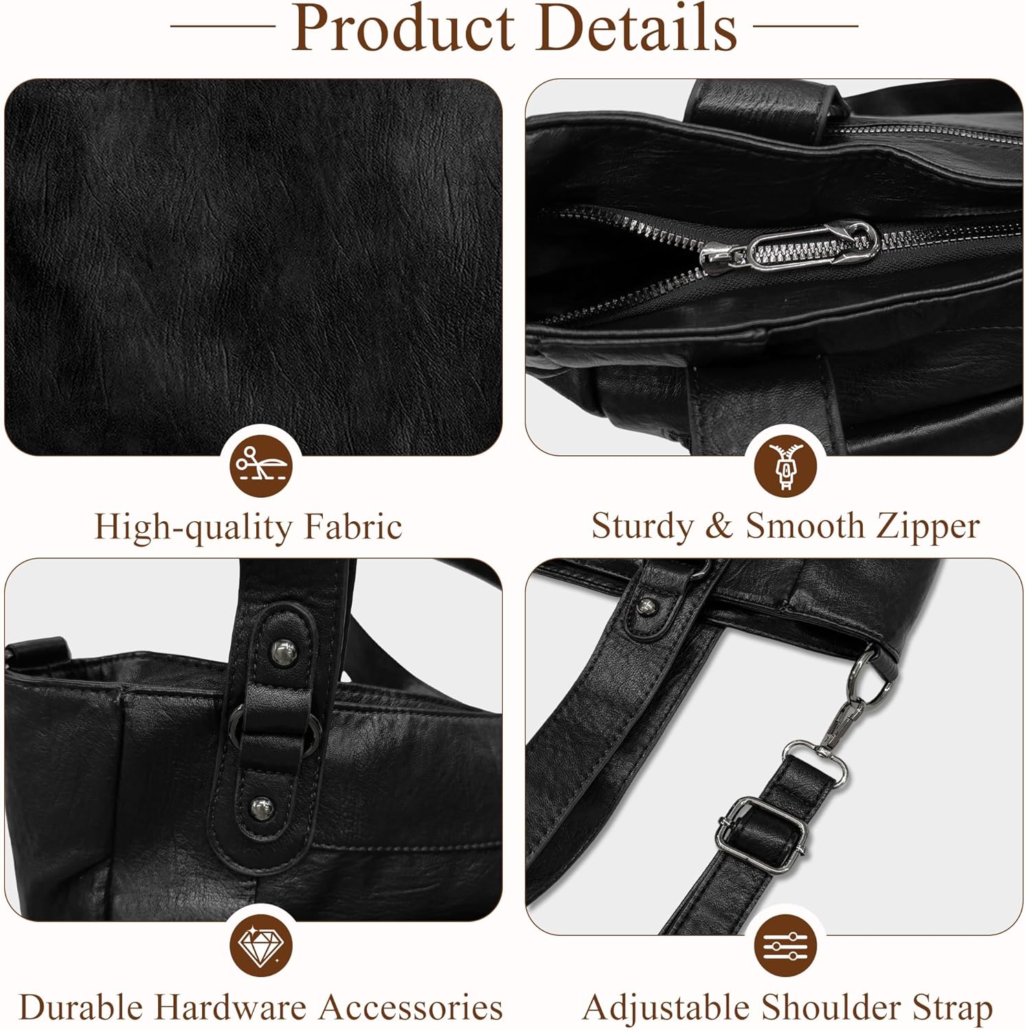 Detalle 1 de Gluckstar sac cabas grande capacité 38×13×29