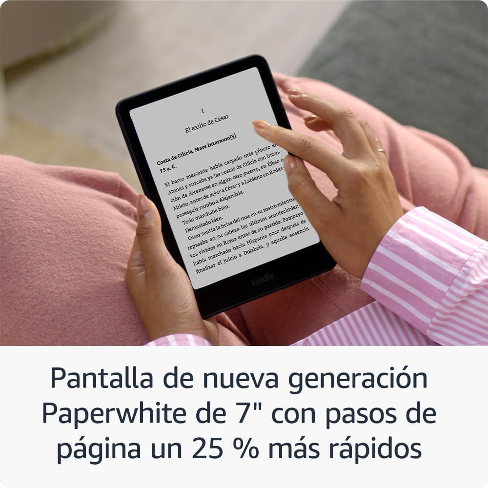Detalle 1 de Amazon Kindle Paperwhite 16 GB 🖤 Pantalla 7" sin reflejos, Batería semanas