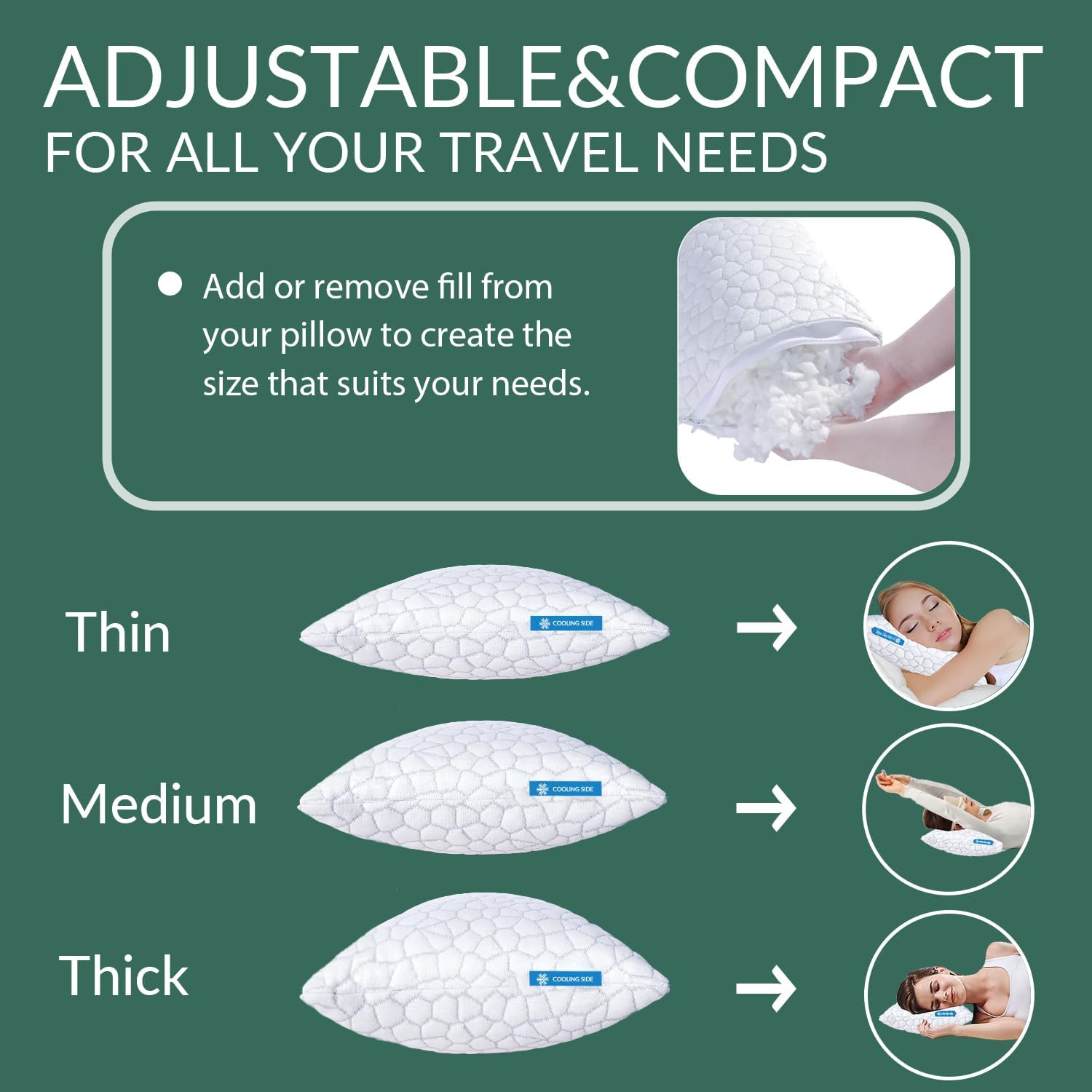 Detalle 2 de QUTOOL Travel Pillow 16.9x13x6 in 💤
