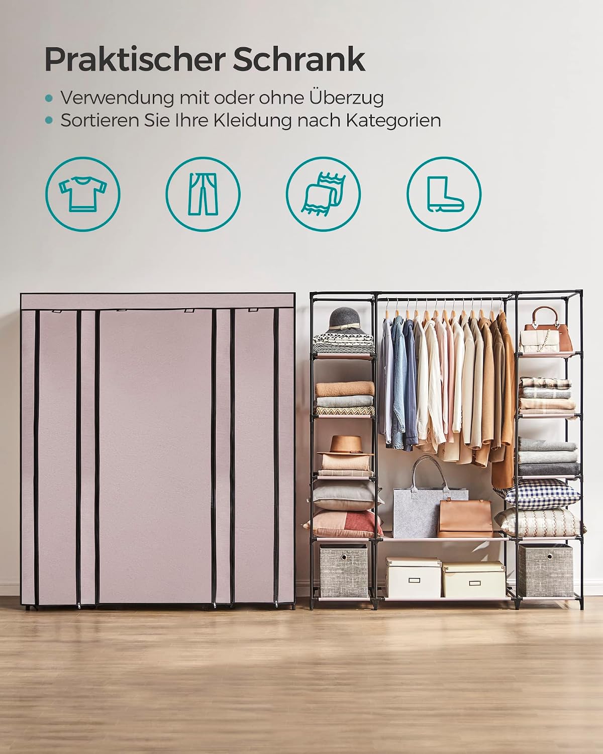 Thumbnail 2 de Songmics LSF003P02 Stoff-Kleiderschrank 45 x 150 x 175 cm