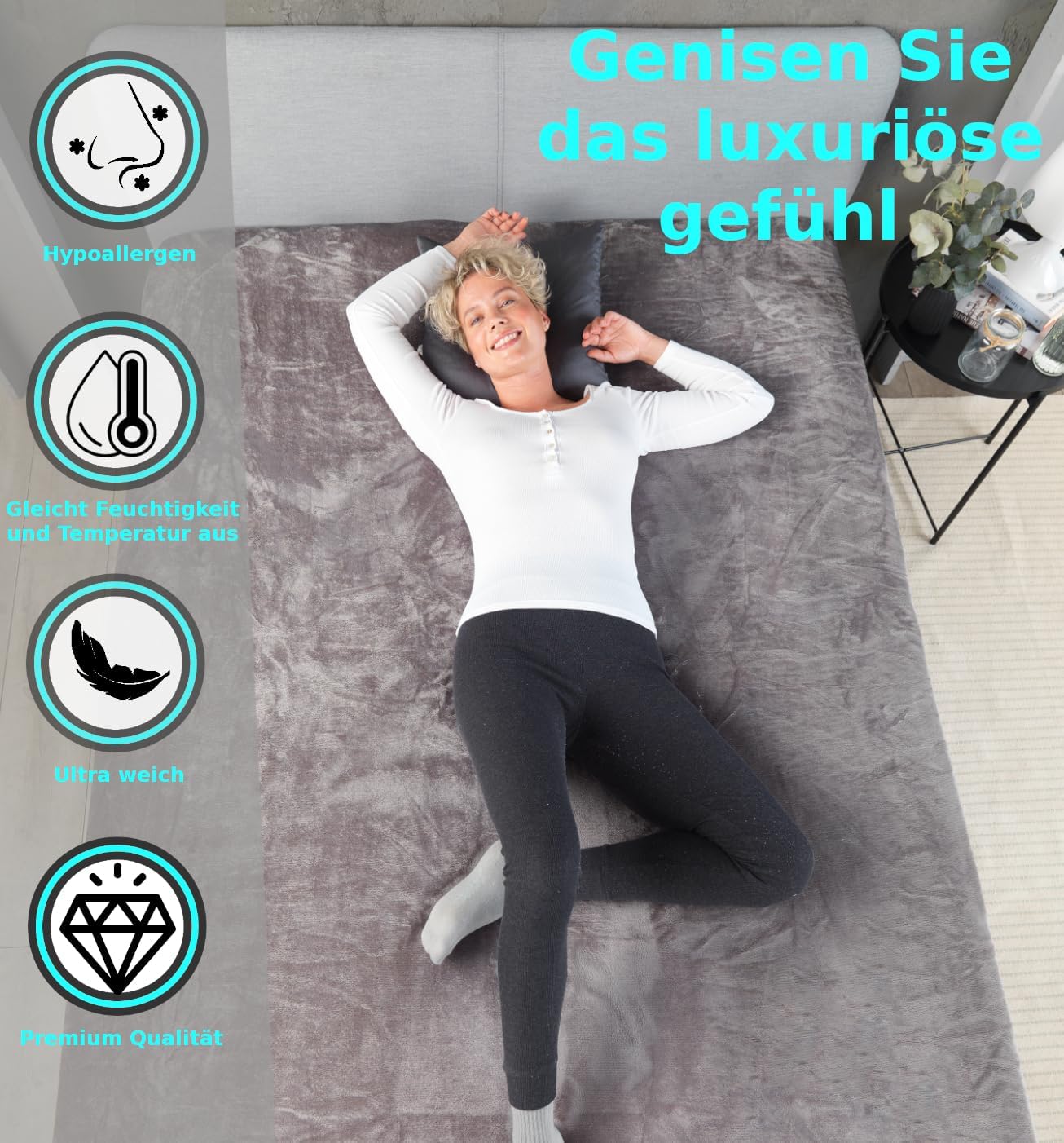 Thumbnail 2 de MALIKA® Spannbettlaken 180–200×200 cm