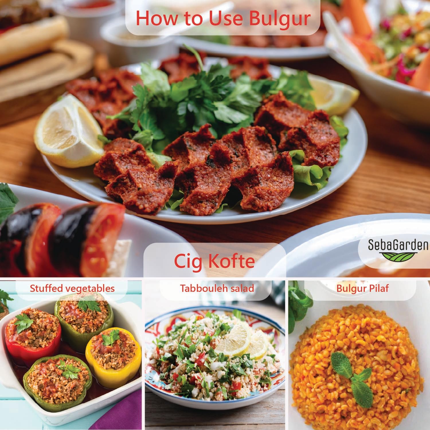 Detalle 2 de Seba Garden Grober Bulgur-Weizen – authentischer türkischer Bulgur, vorgedämpft, 1 kg