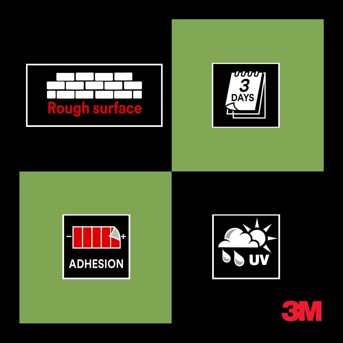 Thumbnail 5 de 3M Ruban de masquage 2060 – pour surfaces rugueuses et résistant UV, 48 mm x 50 m, vert