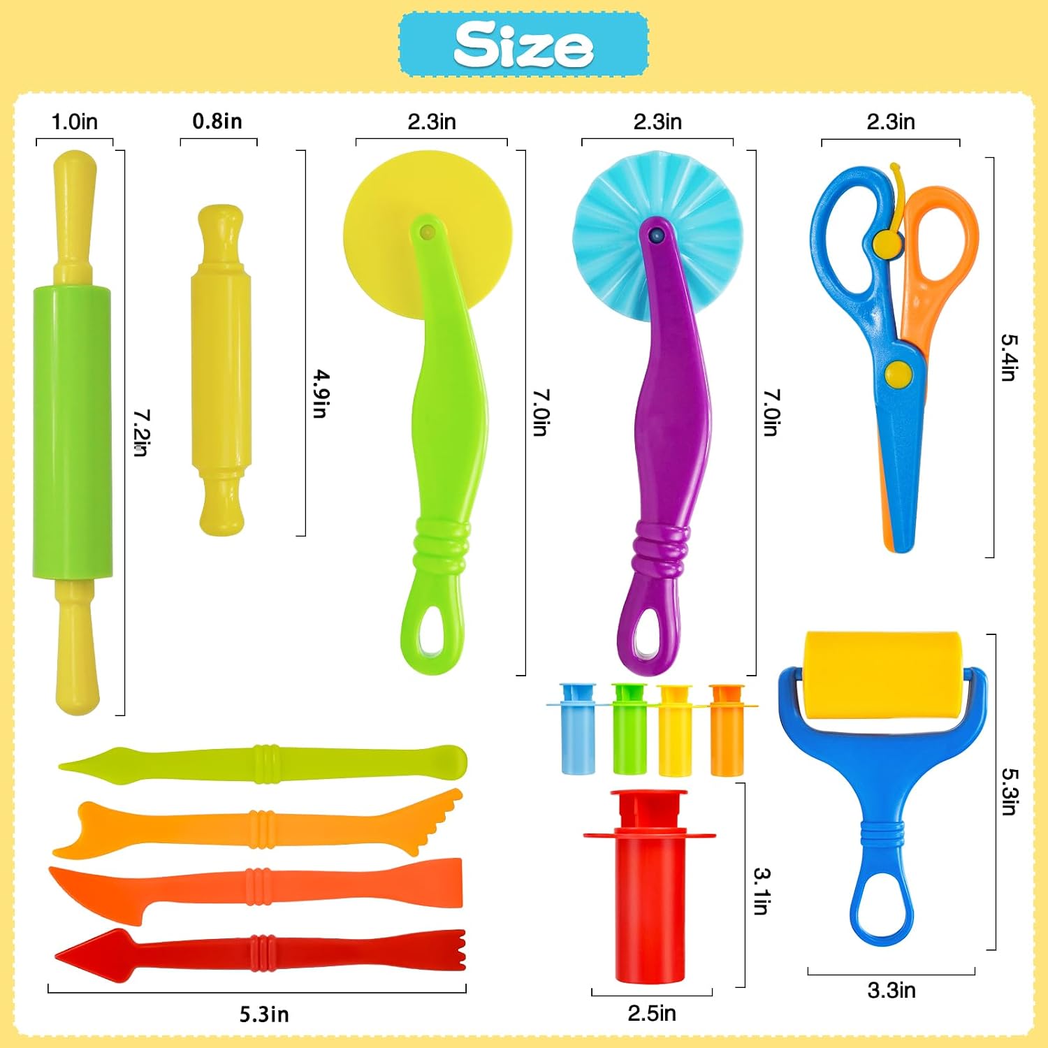 Detalle de LCY WEDSHI nt1111113 Dough Tool Set, 15-Piece Plastic Tools for Kids